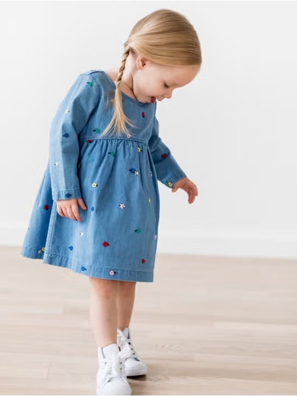 Hanna Andersson Chambray Dress Set - EUC